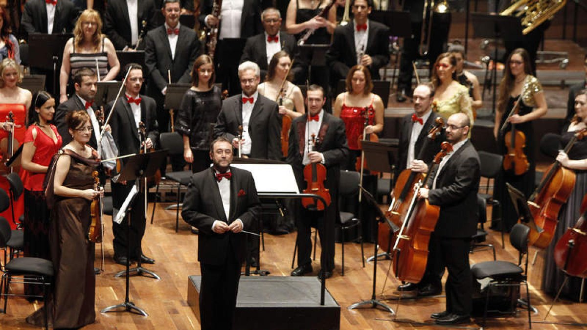 Imagen de la Sinfónica de León en el último concierto que ofreció en Navidades en el Auditorio.