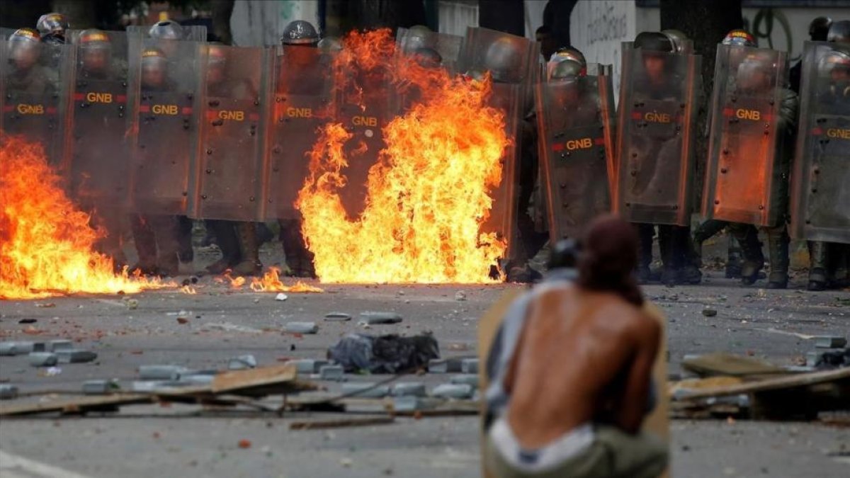 Protestas en Caracas durante los dos días de huelga general convocada por la oposición