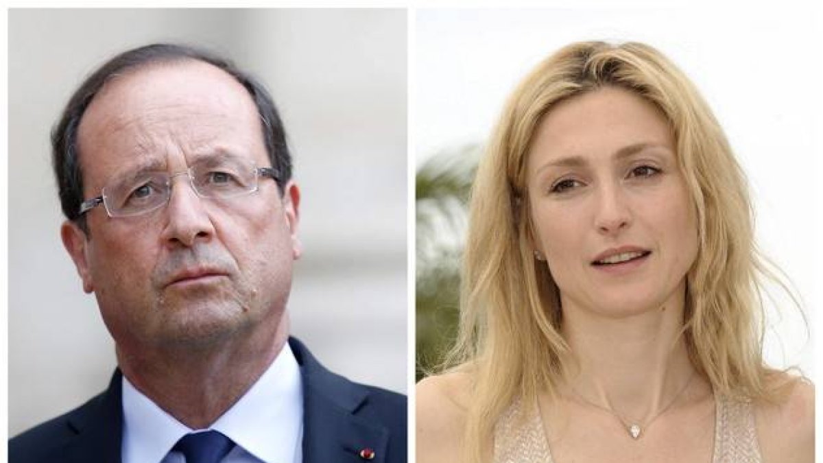 El presidente francés, François Hollande y la actriz francesa Julie Gayet