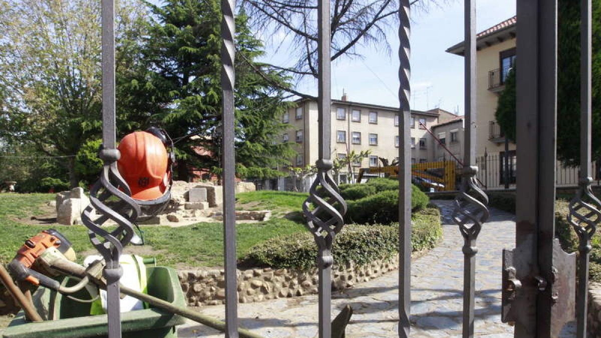 El corte del cedro obligó a cerrar el parque del Cid ayer.