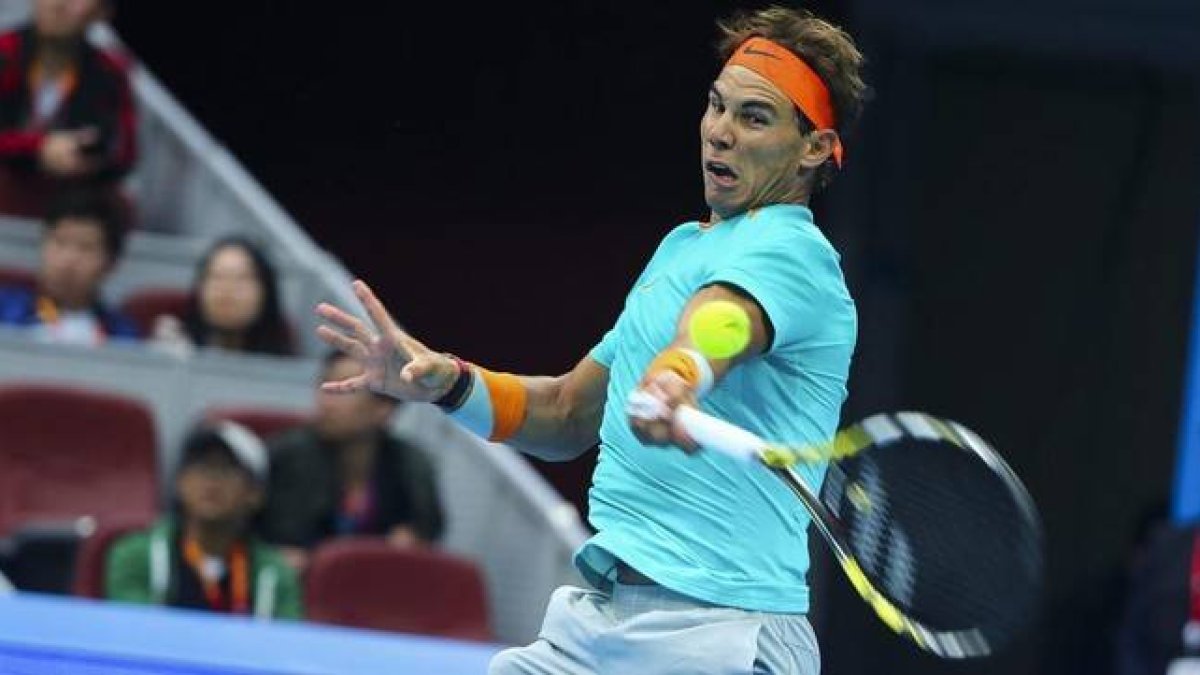 Nadal, durante su anterior partido ante Gasquet en Pekín.