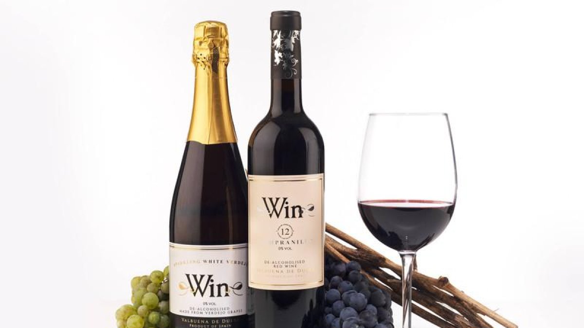 El vino sin alcohol que se servirá en el evento.