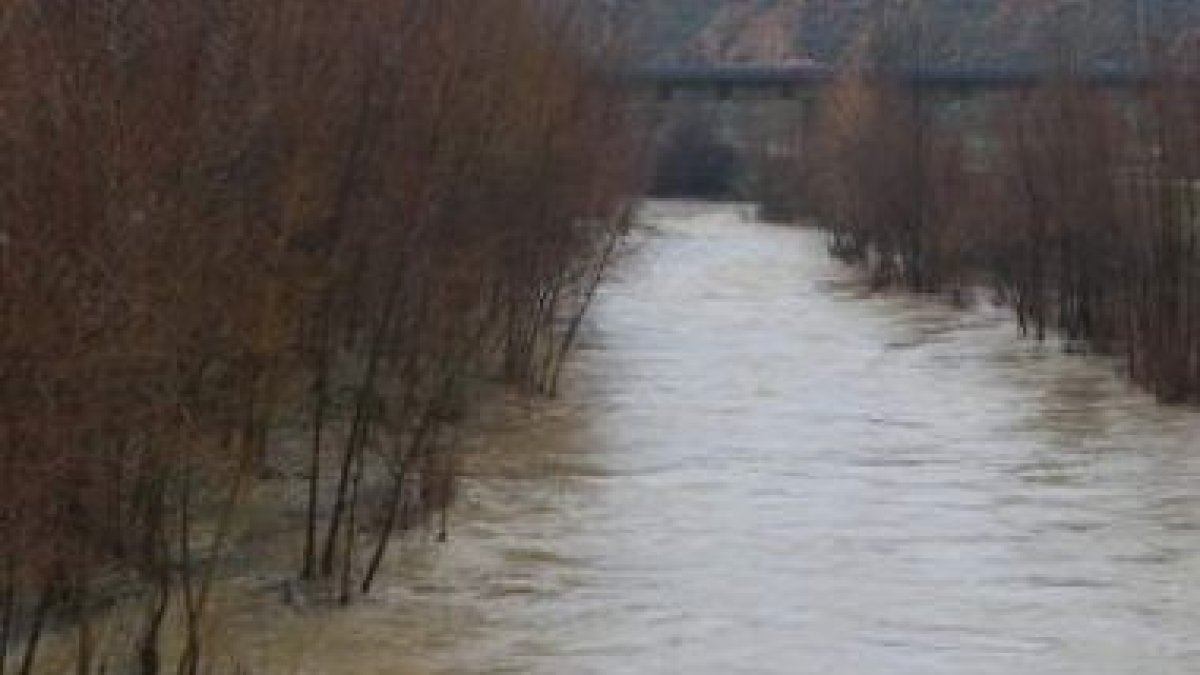 Así caía el Torío a su paso por Puente Castro; kilómetros arriba llegó a la alerta.