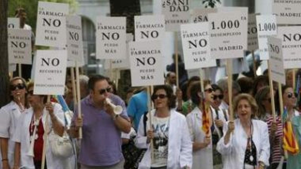 Un momento de la manifestación que recorrió ayer las calles de Madrid.