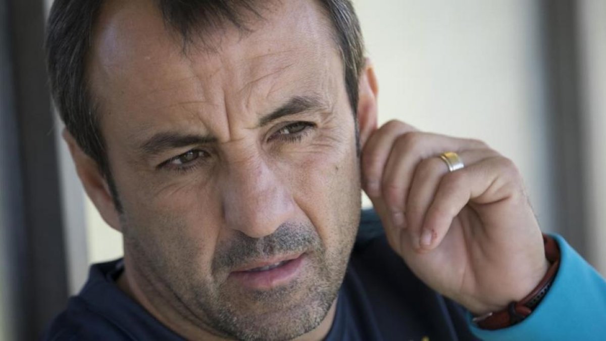 Quique Álvarez, durante la entrevista con EL PERIÓDICO en Villareal
