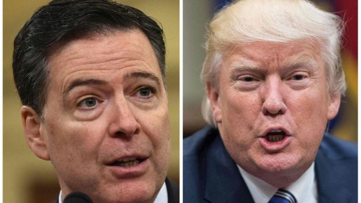 Imágenes de archivo del exdirector del FBI, James Comey, y el presidente de Estados Unidos, Donald Trump.