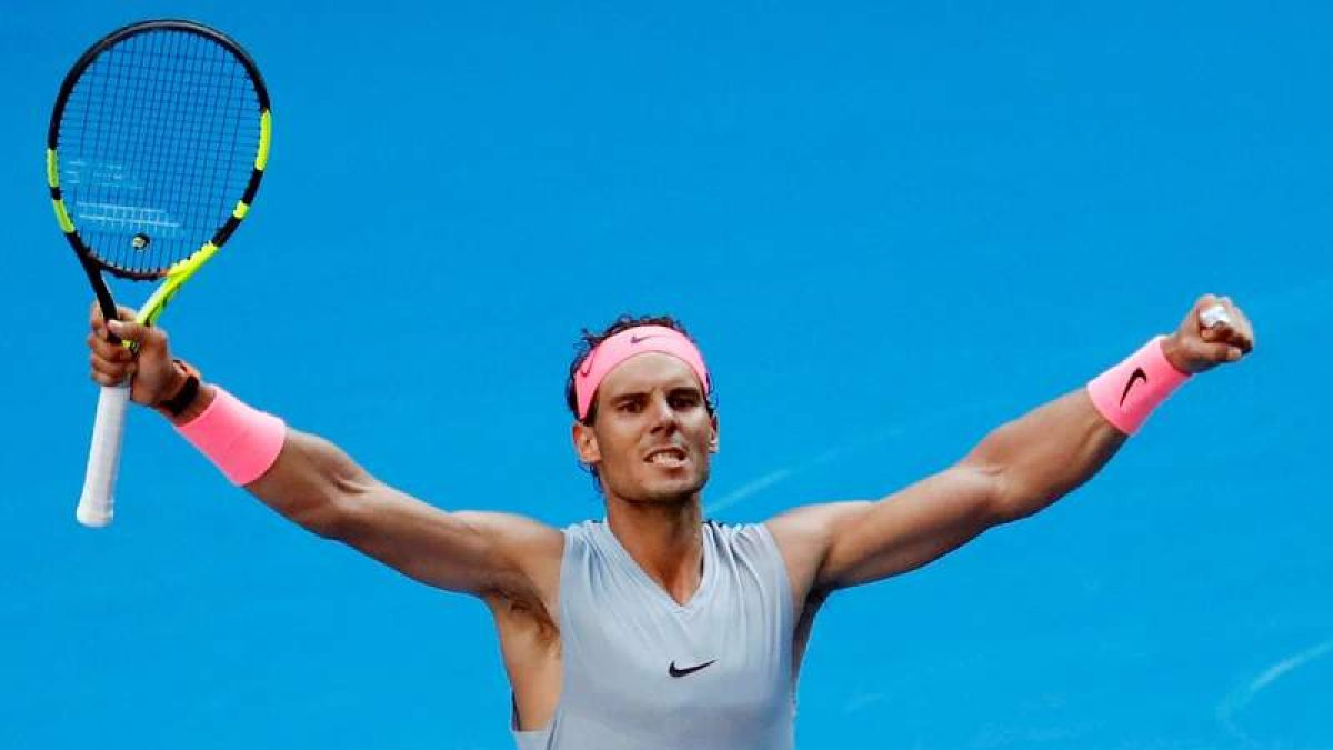 Rafa Nadal celebra su pase a cuartos de final del Abierto de Australia donde se las verá con Cilic. IRHAM
