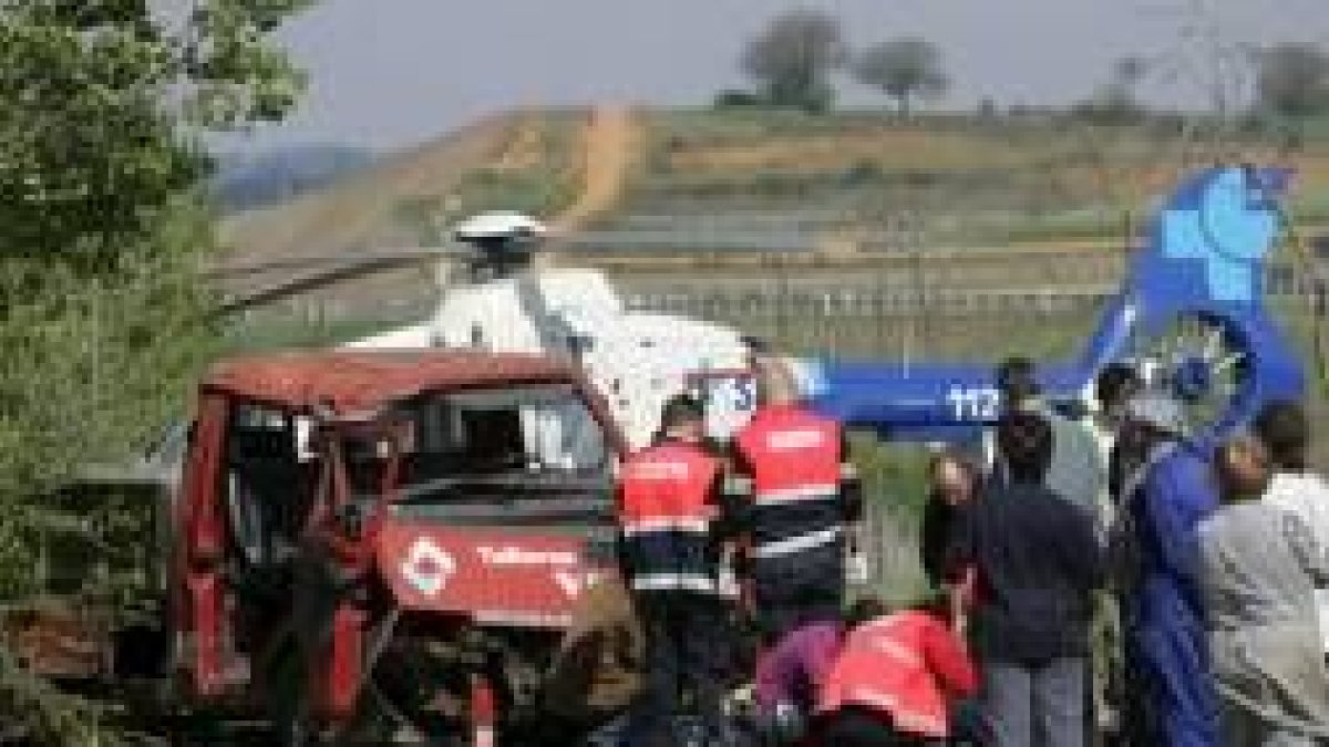 El herido del siniestro fue atendido por el helicóptero del 112