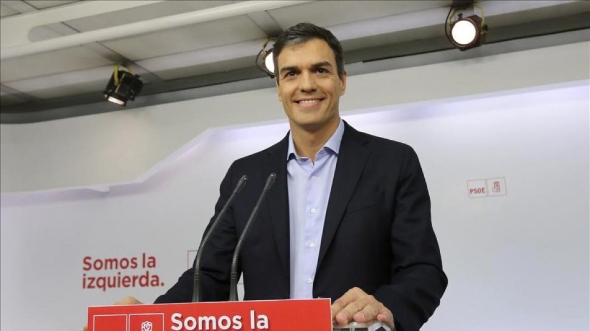 Pedro Sánchez, este martes en la sede del PSOE.