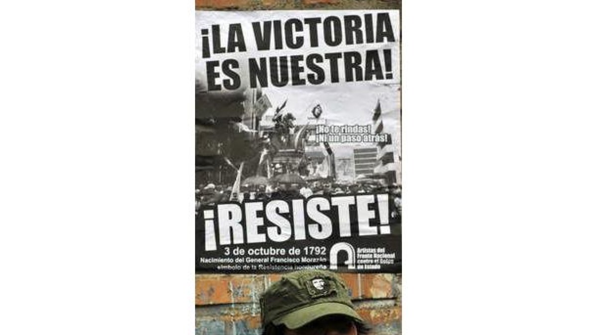 Una simpatizante del depuesto presidente Zelaya.