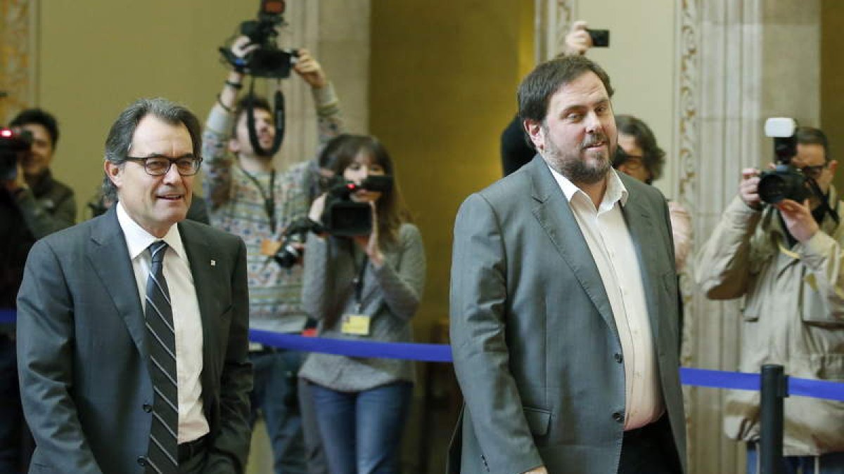 Mas y Junqueras tras su reunión de media hora.