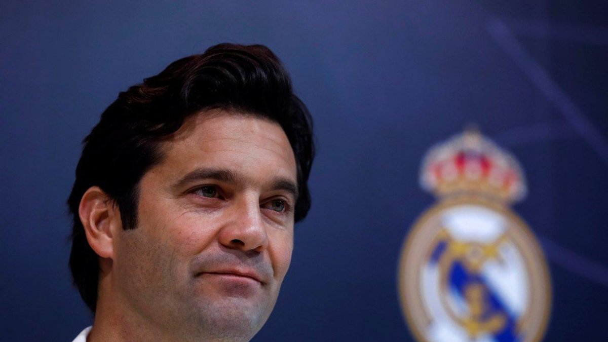 Santiago Solari, técnico del Madrid, en rueda de prensa.