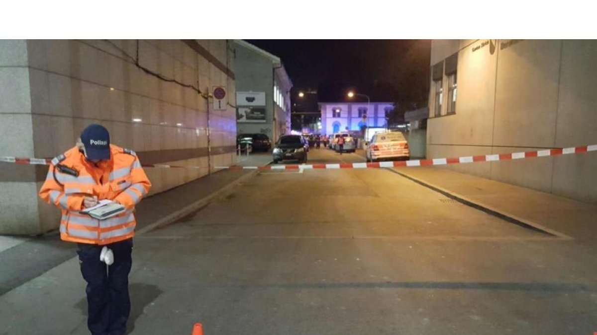 Zona acordonada tras el tiroteo en Zurich.