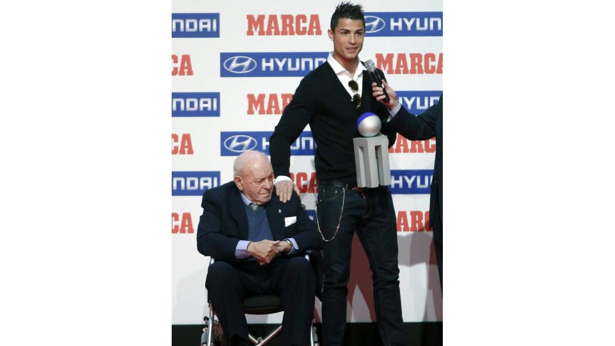 Di Stéfano y Cristiano, en la entrega de premios Marca.