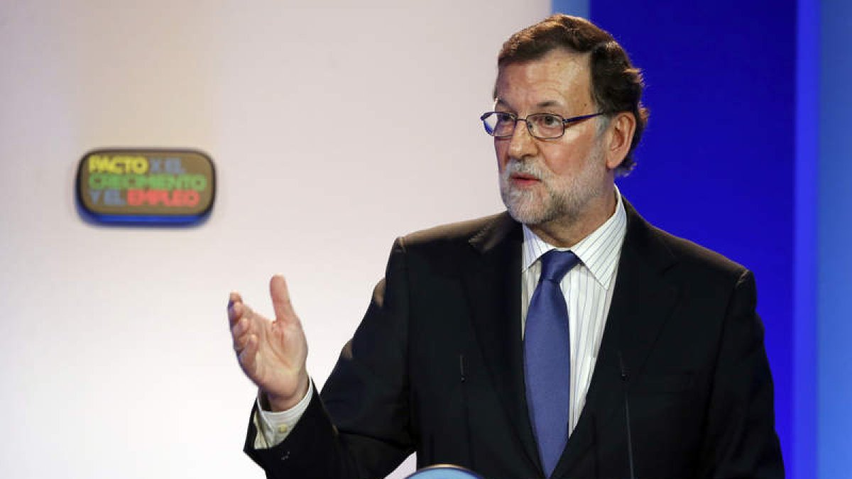 Rajoy, durante su intervención en la clausura de un acto sobre el empleo. J. J. GUILLÉN
