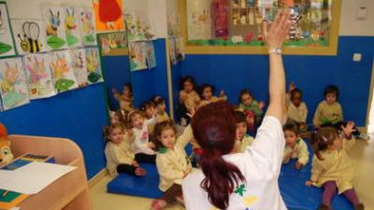 Una clase de la guardería Hermana Carmen Gómez de Trobajo del Camino.