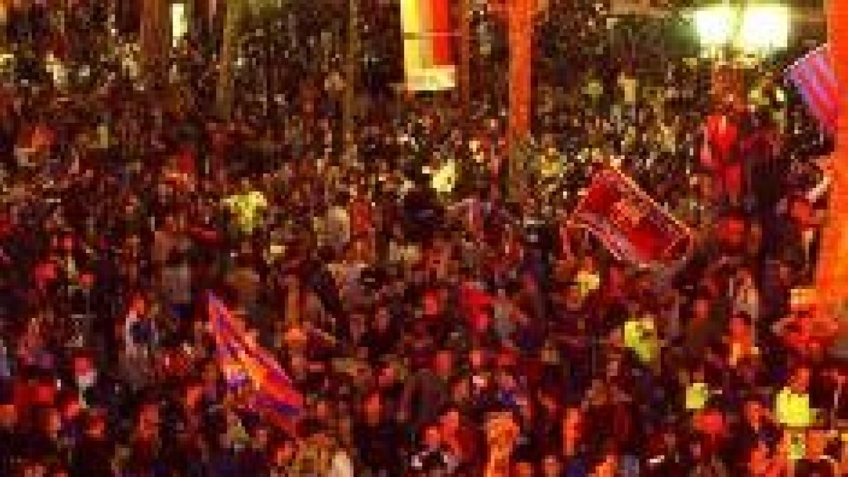 Con la liga asegurada la fiesta tomó la noche barcelonesa