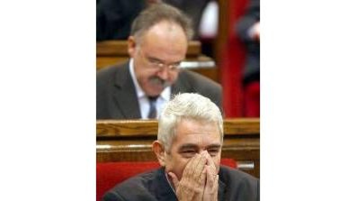 Pasqual Maragall, en un momento del debate
