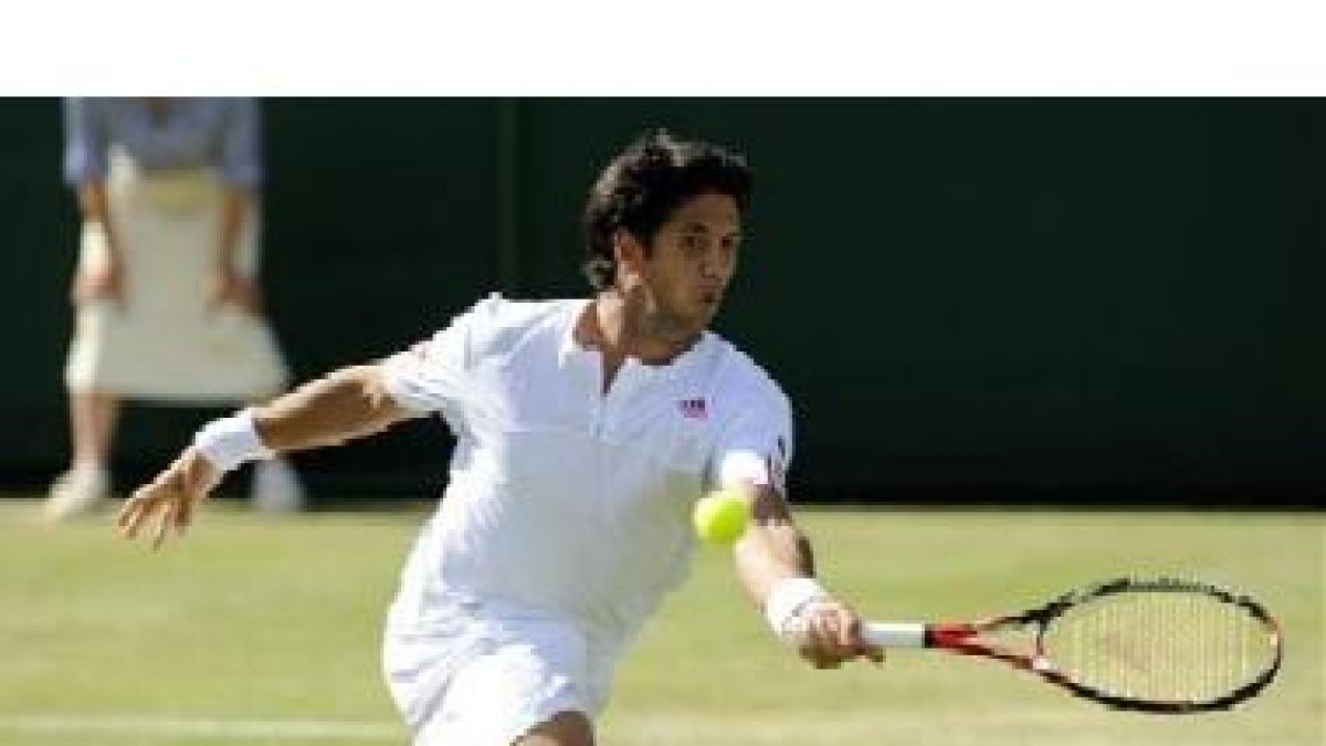 El madrileño Verdasco, en el partido contra el belga Vliegen, hoy