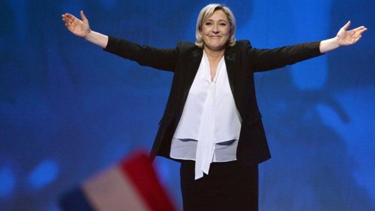 Marine Le Pen, en el mitin de Nantes.