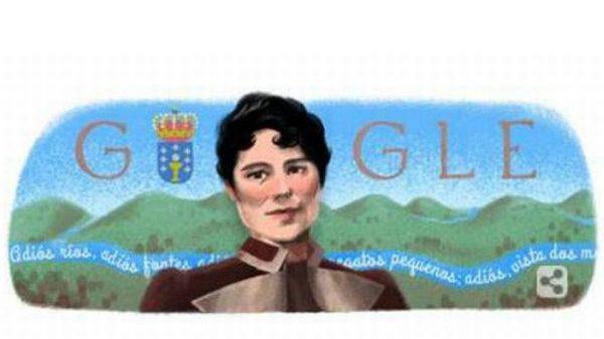 Rosalía de Castro, el 'doodle' del día de Google.