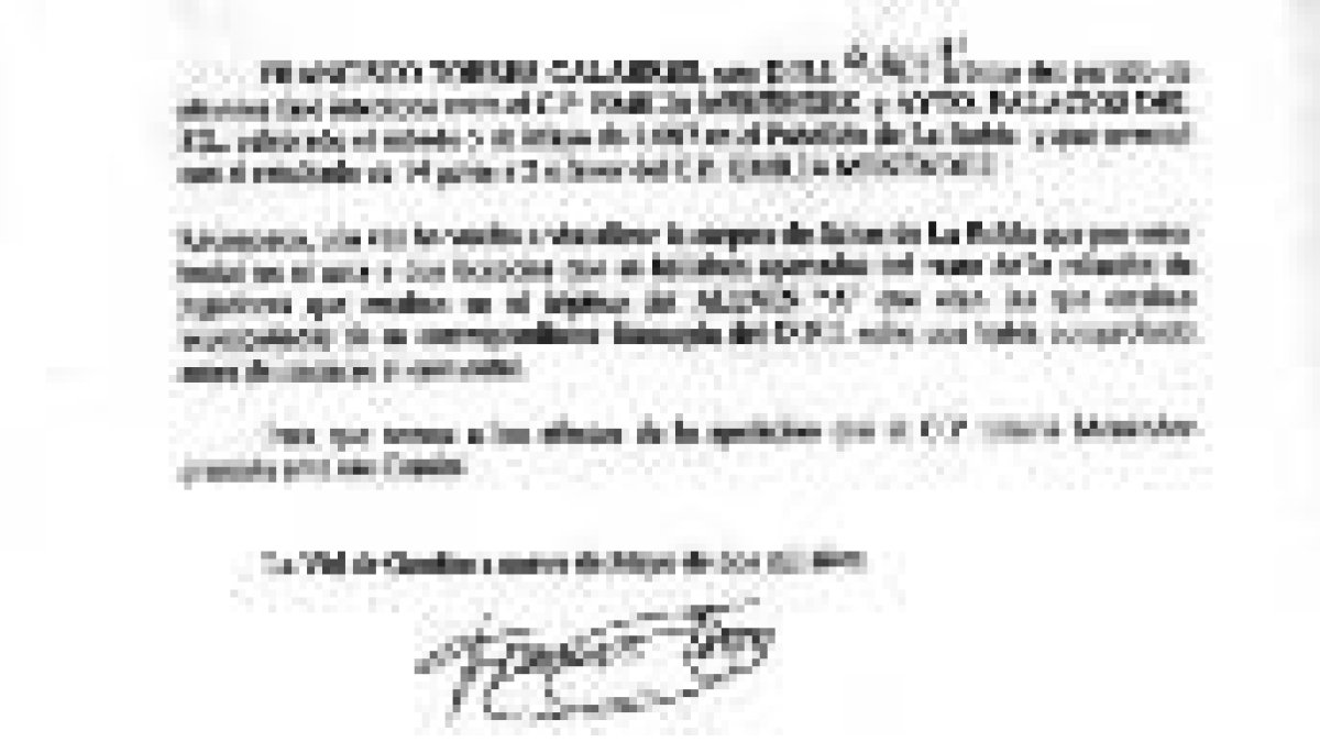 Declaración del árbitro reconociendo su error
