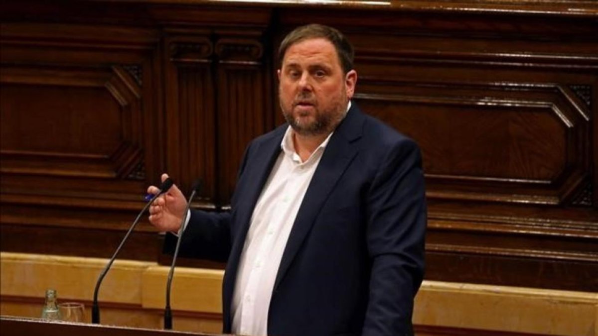 Oriol Junqueras en el Parlament.