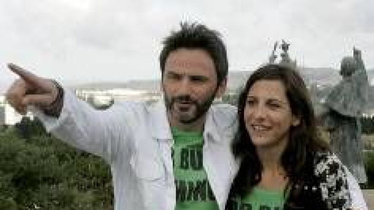 Fernando Tejero y Malena Alterio, durante el rodaje la película «Al final del Camino»