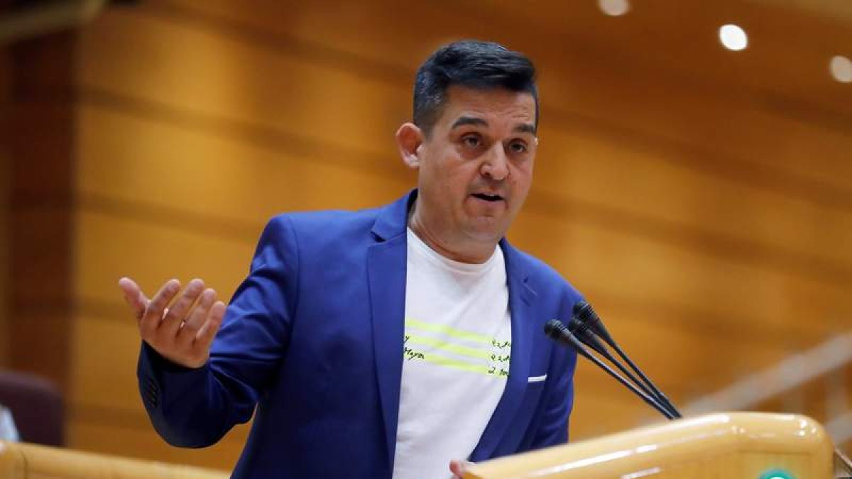 Carles Mulet, en una imagen de archivo en la tribuna del Senado. EFE/JUAN CARLOS HIDALGO