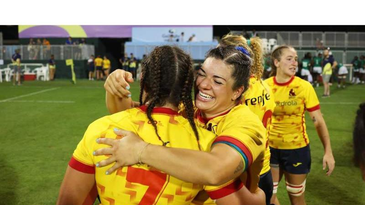 Sidorella Bracic celebra el triunfo de España frente a Kenia en el WXV3 de World Rugby. RFER