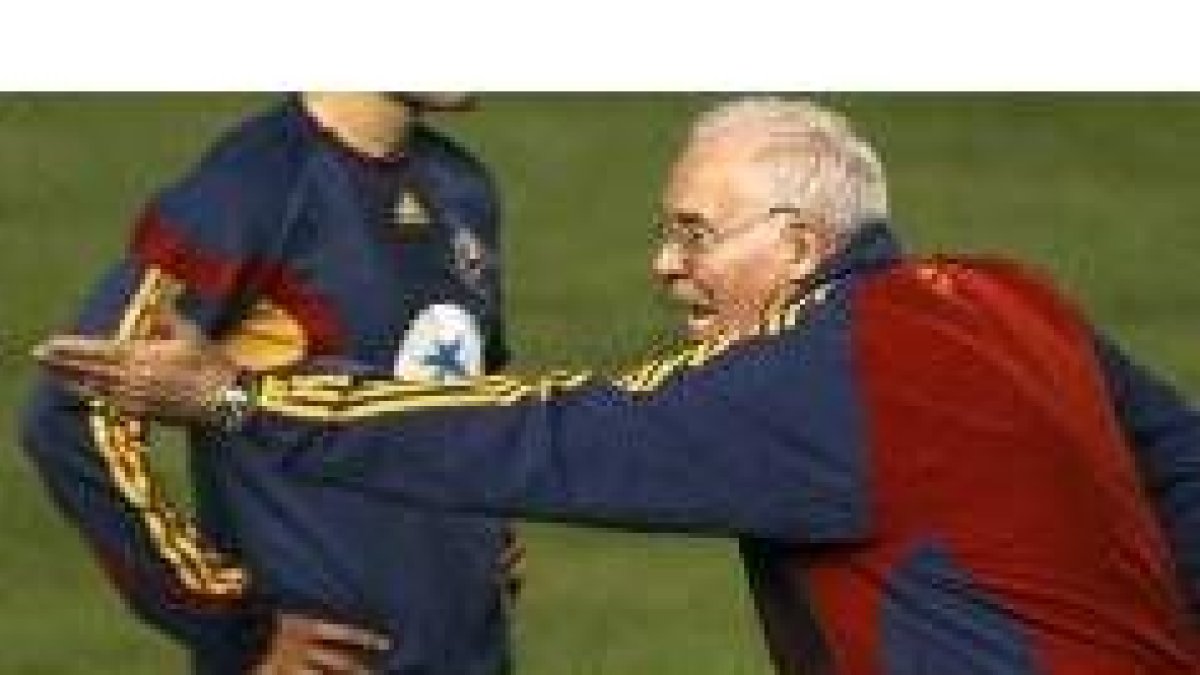 Luis Aragonés, durante un entrenamiento de la Selección
