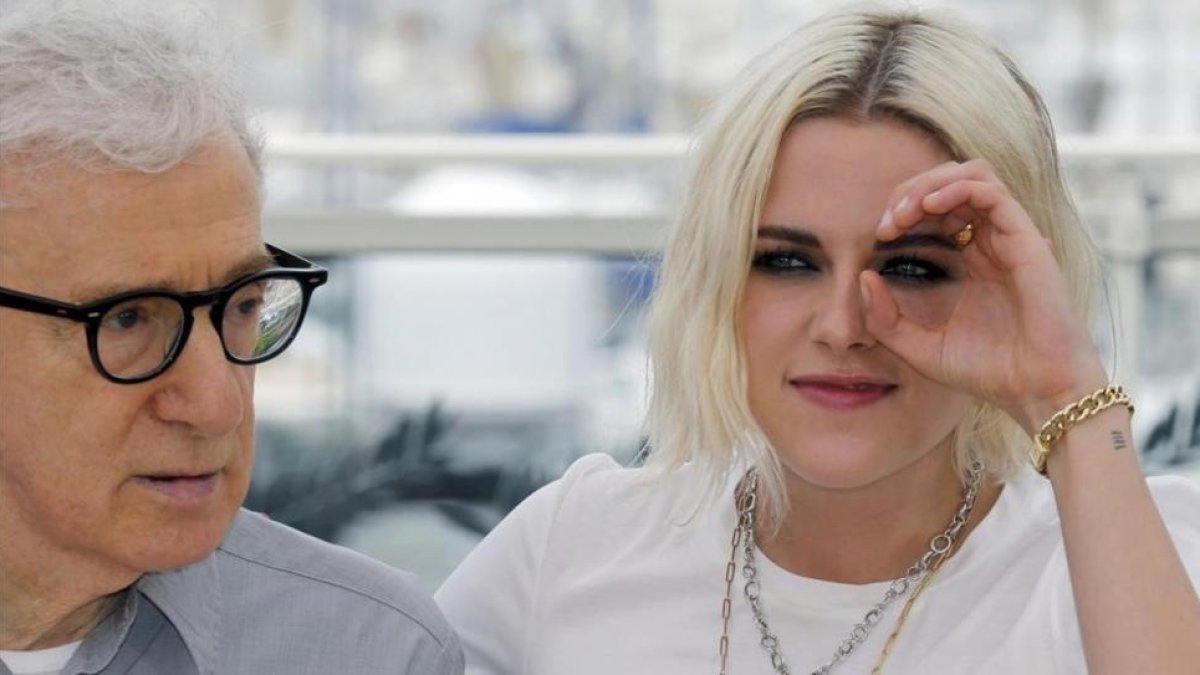 Woodu Allen y Kristen Stewart, en Cannes.