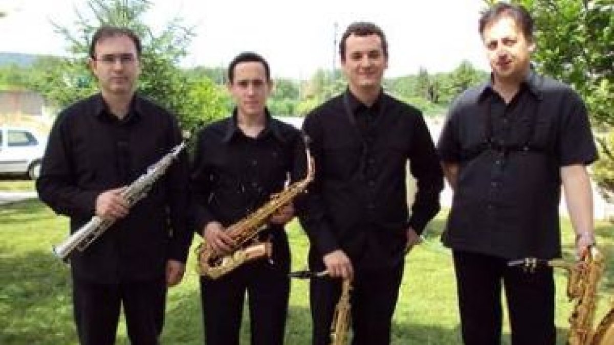 Los integrantes del Cuarteto de Saxofones de Ponferrada.