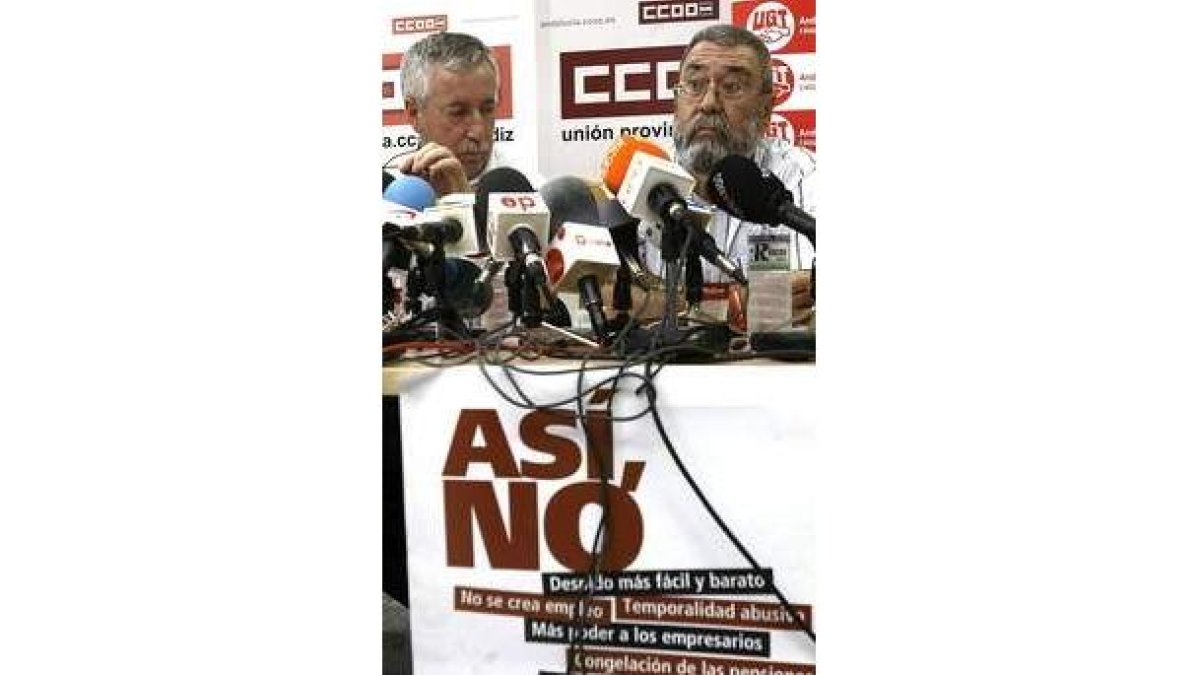 Los líderes de CC.OO. y UGT, Fernández Toxo y Méndez.