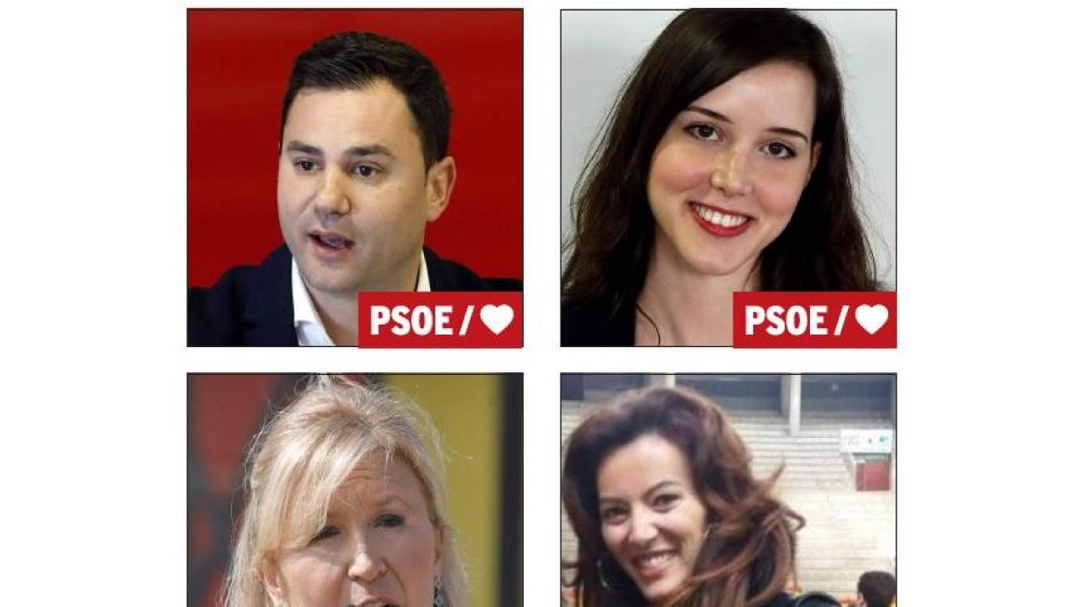 Javier Alfonso Cendón, Andrea Fernández, Carmen González Guinda y Marta Álvarez Barrio.