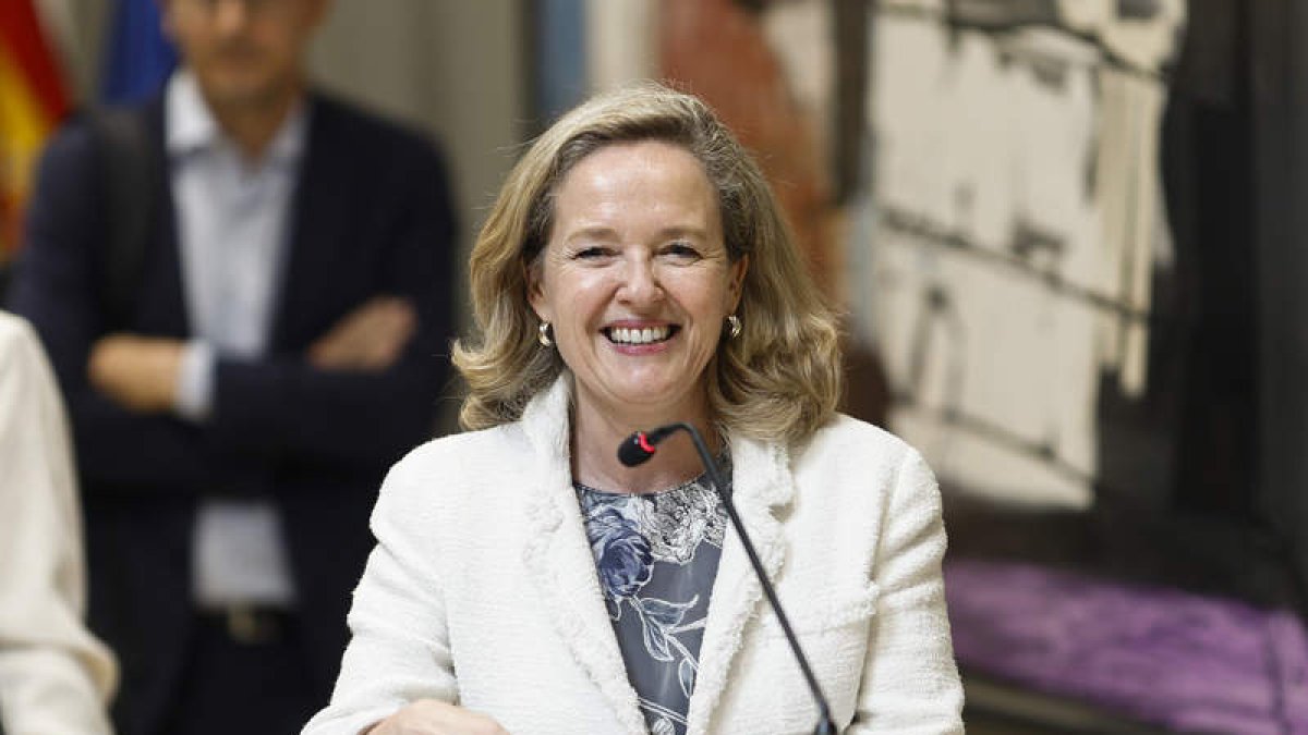 La vicepresidenta primera del Gobierno, Nadia Calviño. RODRIGO JIMÉNEZ