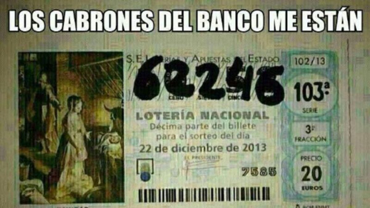 Uno de los memes de la Lotería de Navidad más imaginativos.
