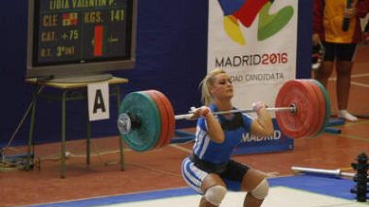 Lidia Valentín durante su actuación en el Campeonato de España, celebrado en Gijón.