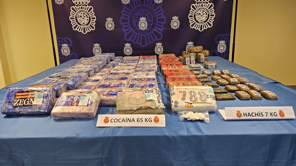 El alijo incautado. POLICÍA NACIONAL