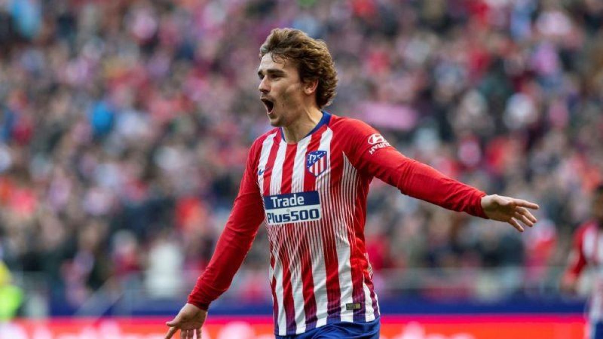 Griezmann celebra el primer gol del Atlético ante el Getafe.
