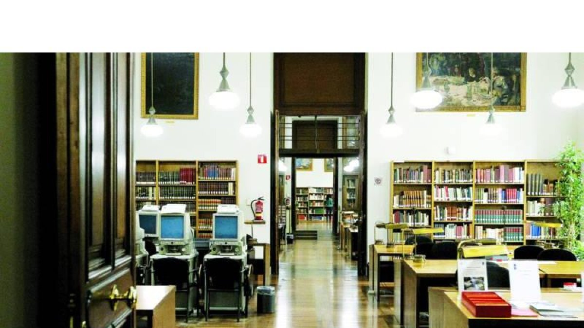Una de las salas de investigación de la Biblioteca Nacional.