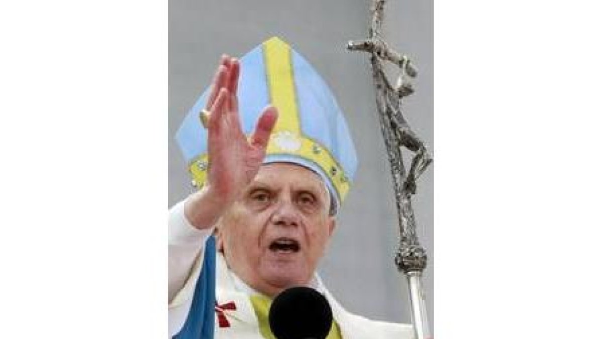 El Papa durante su discurso en el santuario de Mariazell