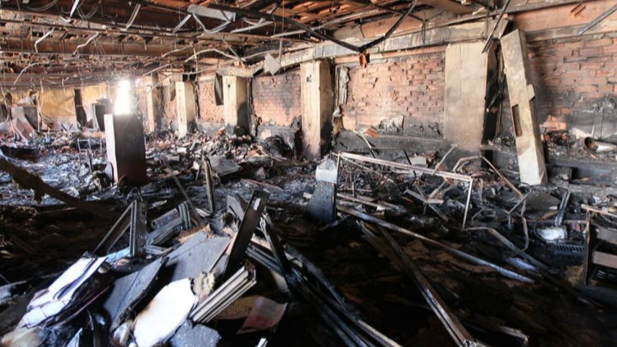 Interior del consistorio de Ordoño II, tras el incendio de 2012. NORBERTO