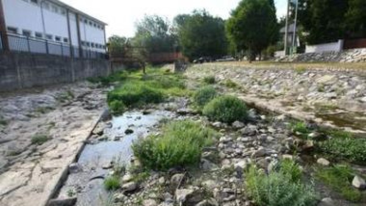 El río Oza en Toral de Merayo, esta semana.