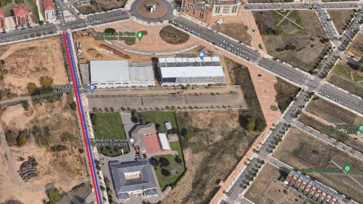 El paseo del Parque tendrá doble sentido en el tramo metido ya dentro de La Lastra. DL