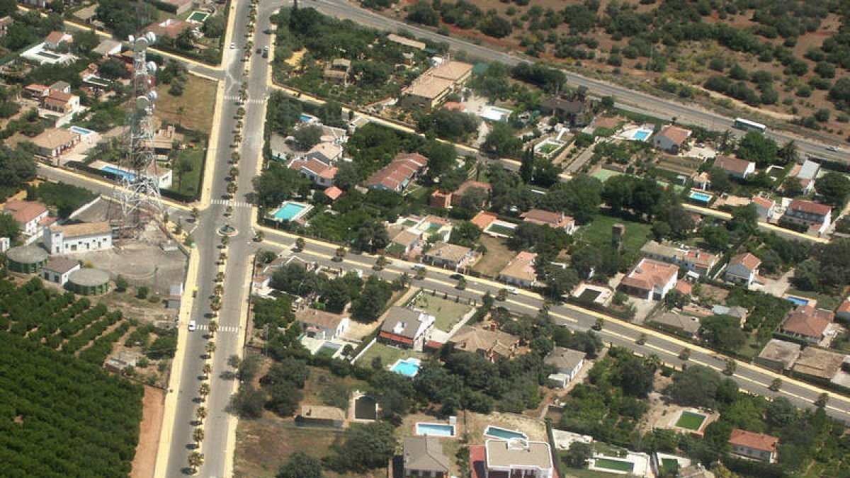 Vista parcial de una urbanización.
