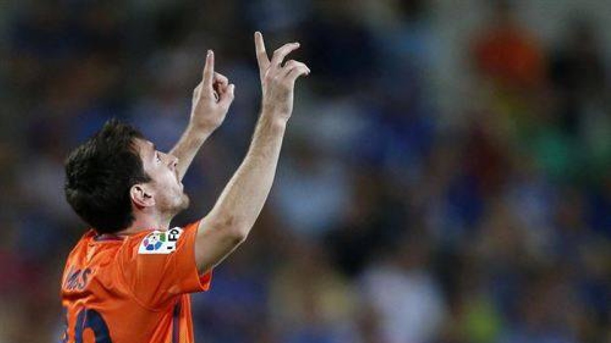 Messi celebra un gol.