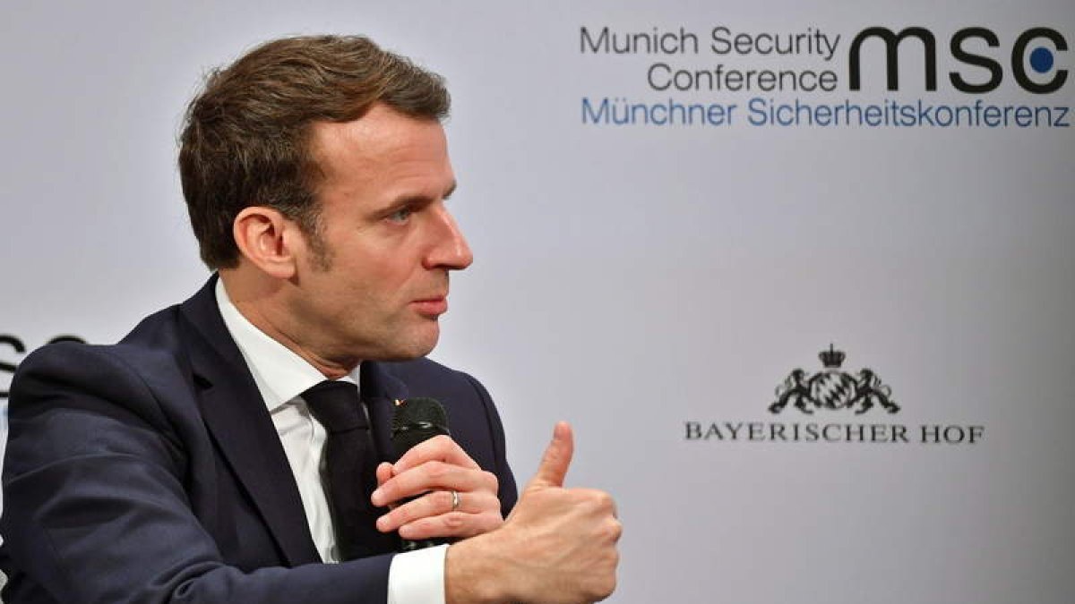 El presidente francés, Emmanuel Macron, intervino en la Conferencia de Seguridad.