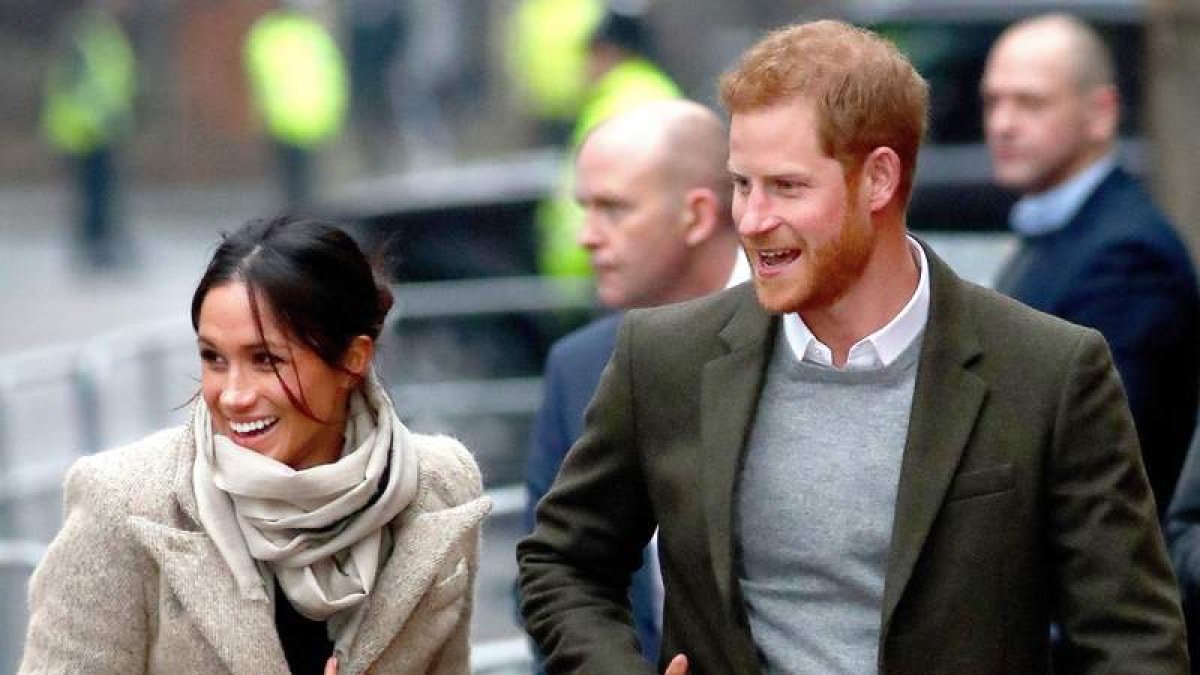 Enrique de Inglaterra y su esposa Megan Markle. NEIL HALL