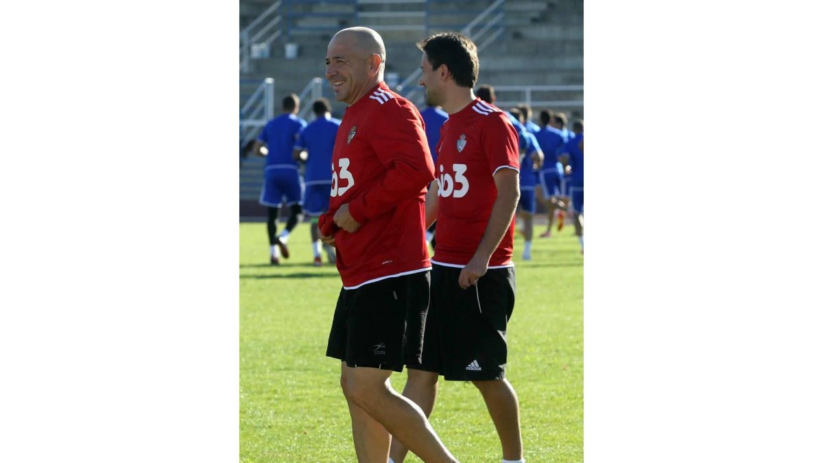 Claudio, durante un entrenamiento en las instalaciones del Colomán Trabado.
